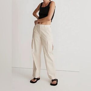 Madewell - Garment-Dyed Low-Slung Straight Cargo Pants, Vintage Linen, 23